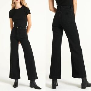 Rolla’s Sailor Wide Leg Jeans In Rinse Black Size 25